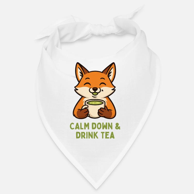 Fuchs entspannt Tee trinken Bandana