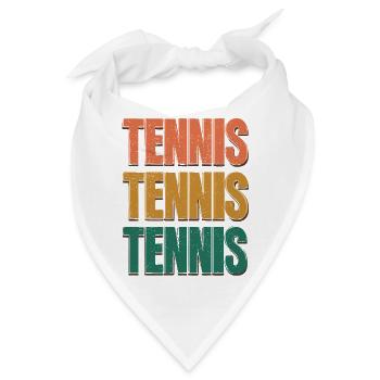 Tennis Dreifarbige Farbverlaufsbuchstaben - Bandana - Weiß - Vorne