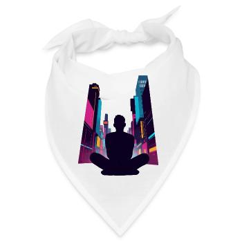 Zen in der Neonstadt - Bandana - Weiß - Vorne