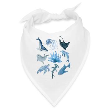 Ocean animals - Bandana - Weiß - Vorne