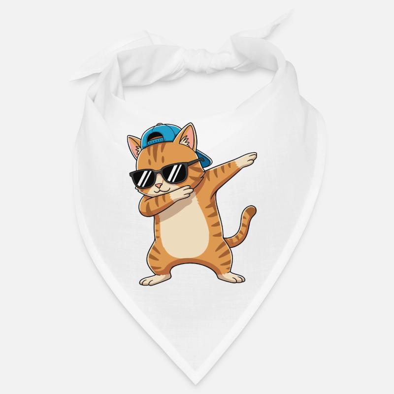 Cool Dabbing Cat Sunglasses Cartoon Art Bandana