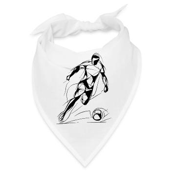 Fußballspieler Zeichnung - Bandana - Weiß - Vorne