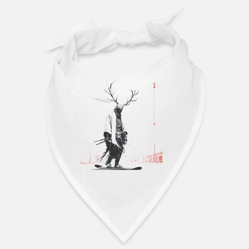 Waldgeist mit Geweihbaum - Bandana - Weiß