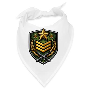 Wappen Schild mit Gewehren - Bandana - Weiß - Vorne