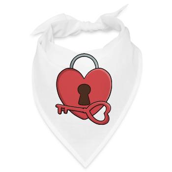 Schlüssel zu meinem Herzen und Schlüssel Valentinstag - Bandana - Weiß - Vorne