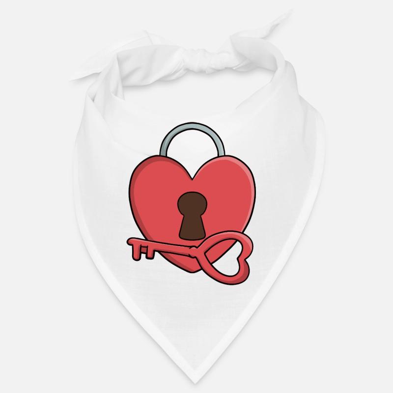 Clé de mon cœur : serrure et clé Saint-Valentin Bandana