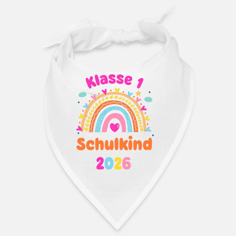 Klasse 1 Schulkind 2026 Regenbogen Einschulung Bandana