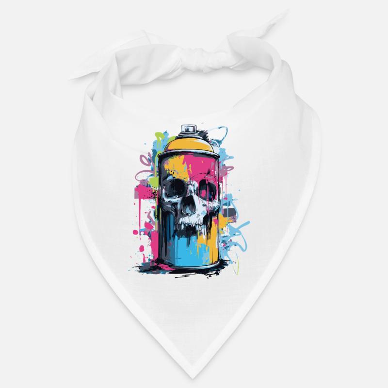 Skull Graffiti Spray Can Bandana