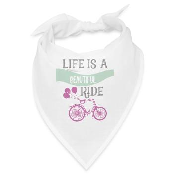 Das Leben ist eine wunderschöne Fahrrad-Grafik - Bandana - Weiß - Vorne