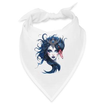 Blaue Königin mit Schwan - Bandana - Weiß - Vorne