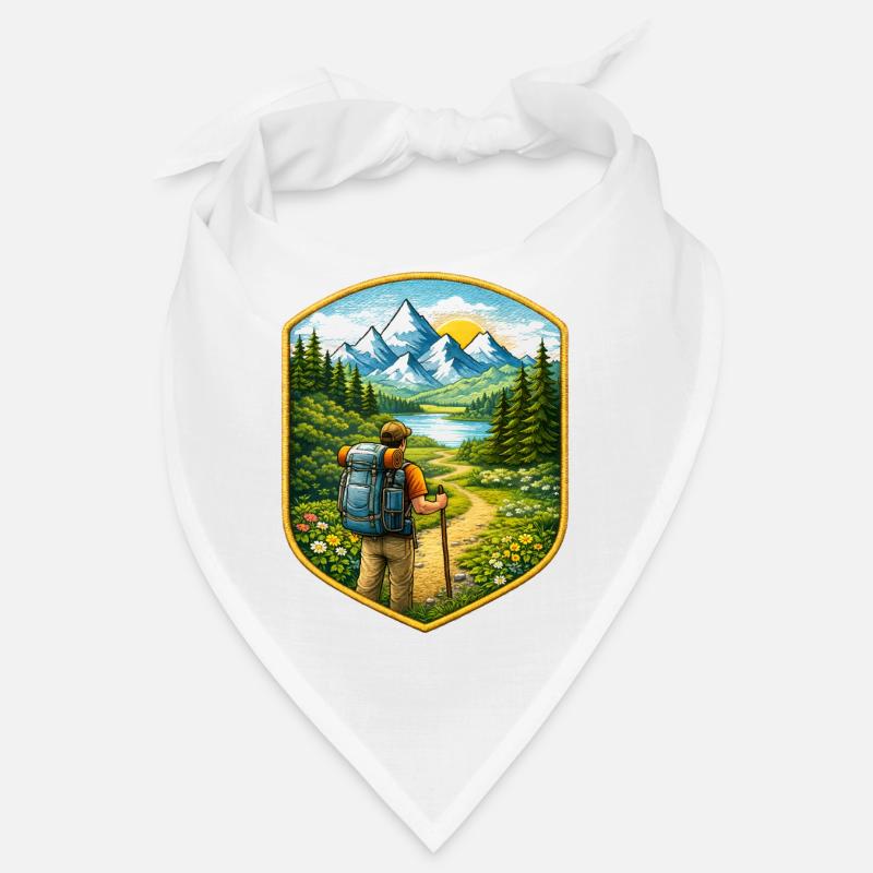 Wanderer Patch mit Berglandschaft  Bandana