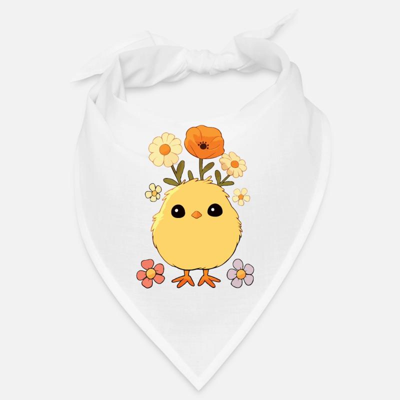 Chick, Spring, Flowers, Summer, Easter, Garden Bandana