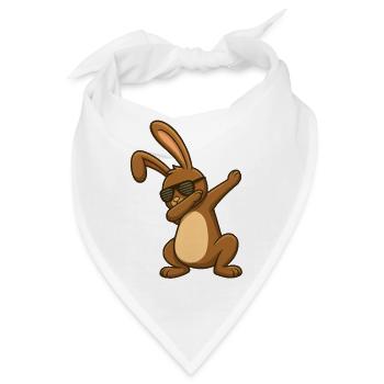 Osterhase Ostern Tanzender Osterhase Dab - Bandana - Weiß - Vorne