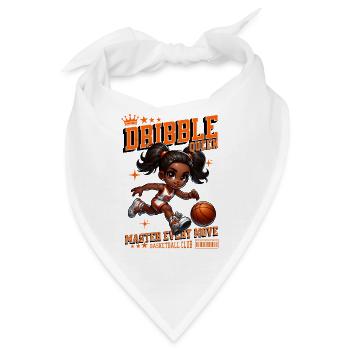 Dribble Queen Basketball Cartoon - Bandana - Weiß - Vorne