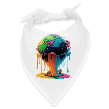 Globus - Erde - Weltkugel - Bandana - Weiß - Vorne
