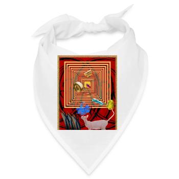 Retro-geometrische Collage-Wandkunst - Bandana - Weiß - Vorne