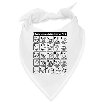 Bayerisches Schimpfwörter ABC - Bandana - Weiß - Vorne