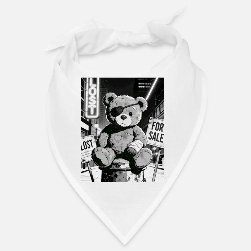 Neon Noir Bear with Eye Patch Bandana