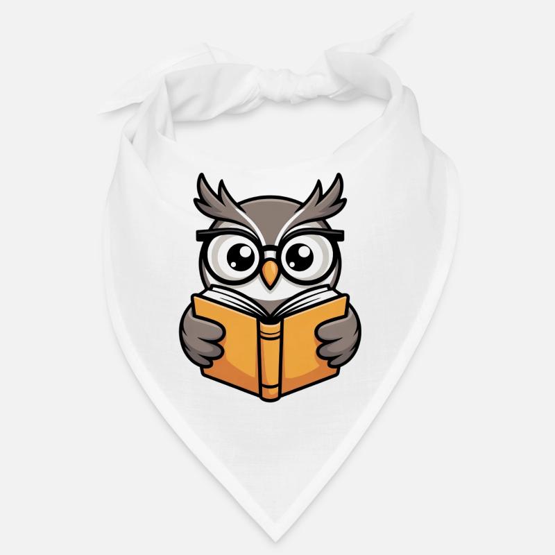 Süße Lese-Eule mit Brille Bandana