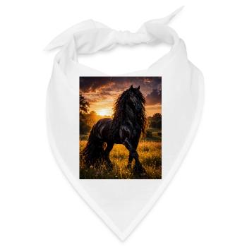 Abendlicht Schwarzpferd - Bandana - Weiß - Vorne