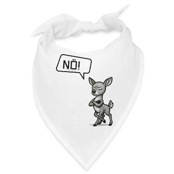 Nö! Reh – Süßer Sturkopf sagt Nein Statement - Bandana - Weiß - Vorne