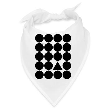 Geometrisches Raster-Dreieck-Akzent-T-Shirt - Bandana - Weiß - Vorne