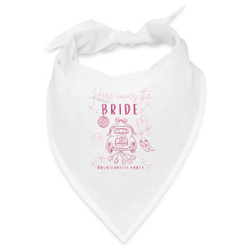 Brautparty Pink: Junggesellenabschied Braut Bride - Bandana - Weiß - Vorne