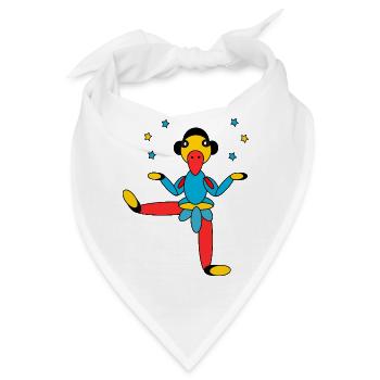 Farbenfroher Vogel im Tanz - Bandana - Weiß - Vorne