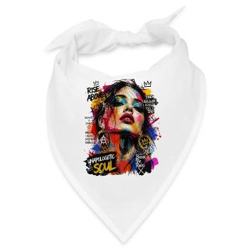 Abstrakte Kunst Frau - Bandana - Weiß - Vorne