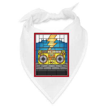 Buntglas-Boombox-Illustration - Bandana - Weiß - Vorne