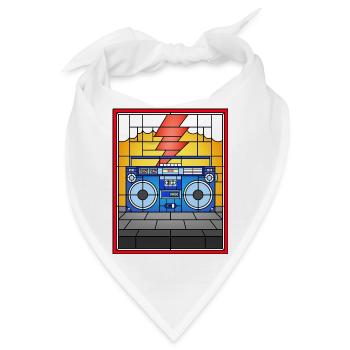 Buntglas-Boombox-Illustration - Bandana - Weiß - Vorne