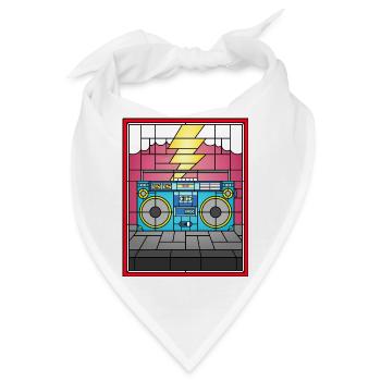 Buntglas-Boombox-Illustration - Bandana - Weiß - Vorne