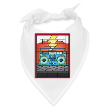 Buntglas-Boombox-Illustration - Bandana - Weiß - Vorne
