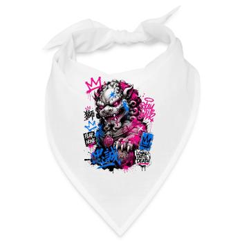 Graffiti Foo Dog Street Guardian - Bandana - Weiß - Vorne