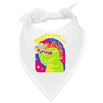 Dino Party Boombox Neon - Bandana - Weiß - Vorne