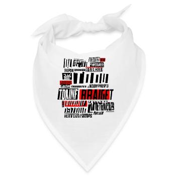 Glitch Typografie Rot Schwarz - Bandana - Weiß - Vorne
