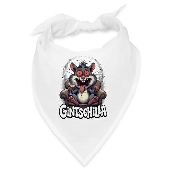 Gintschilla Trinkender Rattencharakter - Bandana - Weiß - Vorne