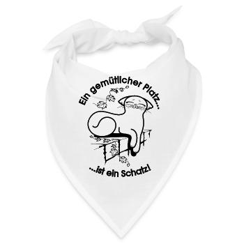 Gemütliche Katze - Bandana - Weiß - Vorne