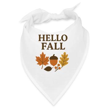 Hallo Herbst: Blattwerk Eichel Design - Bandana - Weiß - Vorne