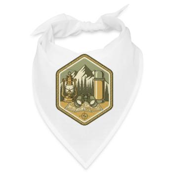 Bergcamping Patch: Lager & Karte - Bandana - Weiß - Vorne
