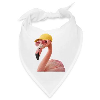 Cooles Flamingo Design - Bandana - Weiß - Vorne