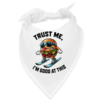 Skiurlaub mit Burger essen Comic Spruch - Bandana - Weiß - Vorne