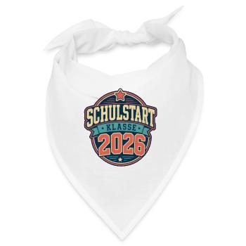Schulstart 2026 Retro Abzeichen - Bandana - Weiß - Vorne