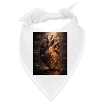 Leuchtendes Blütenherz – Bruch und Heilung - Bandana - Weiß - Vorne