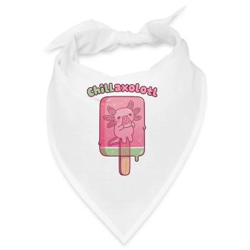 Niedlicher Axolotl eingefroren in Icelolly Chillaxolotl Wortspiel - Bandana - Weiß - Vorne