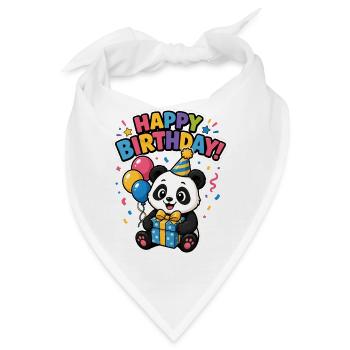 Happy Birthday panda - Bandana - Weiß - Vorne