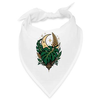 Monstera Moon – Mystisches Botanical Design - Bandana - Weiß - Vorne