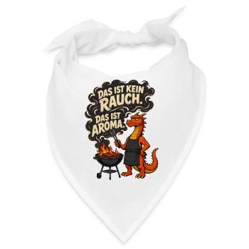 Das ist kein Rauch Das ist Aroma – Drache Grill - Bandana - Weiß - Vorne