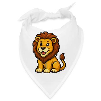 Pixel Löwenjunge Design - Bandana - Weiß - Vorne