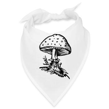 Pilz - Illustration - Bandana - Weiß - Vorne